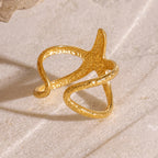 Stainless Steel Open Starfish Ring Ocean Jewelry rings
