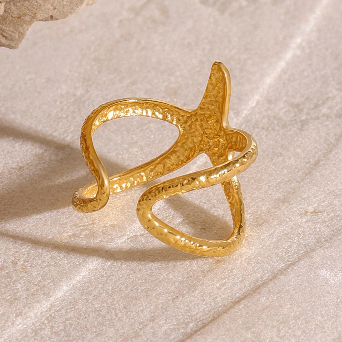 Stainless Steel Open Starfish Ring Ocean Jewelry rings
