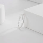 SR0044 S925Silver Micro Inlaid Cross Hollow Ring for Women Simple