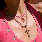 2H Cross Necklace Letter Clavicle Chain Stainless Steel Jewelry for Women