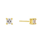 E0775 Fashion Four-Prong Square Zircon Earrings for Women gold Simple and Cool Earrings