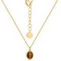 18K Gold-Plated Brass Oval Tiger Eye Pendant Necklace with gold-tone brass construction