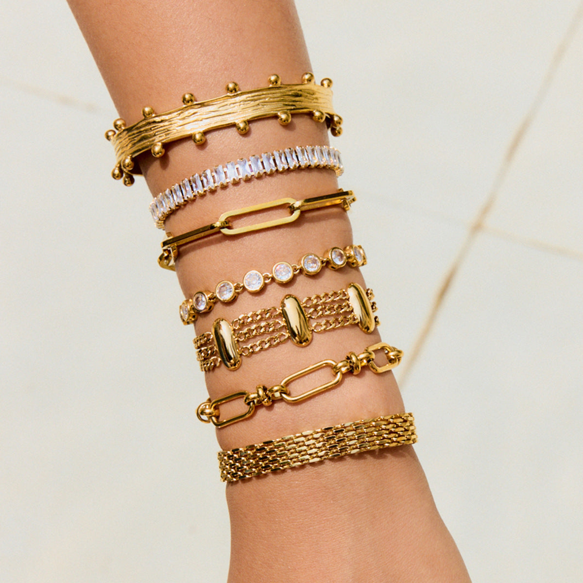 2H Stainless Steel Zircon Bracelet Women's Jewelry Non-Fading Jewelry