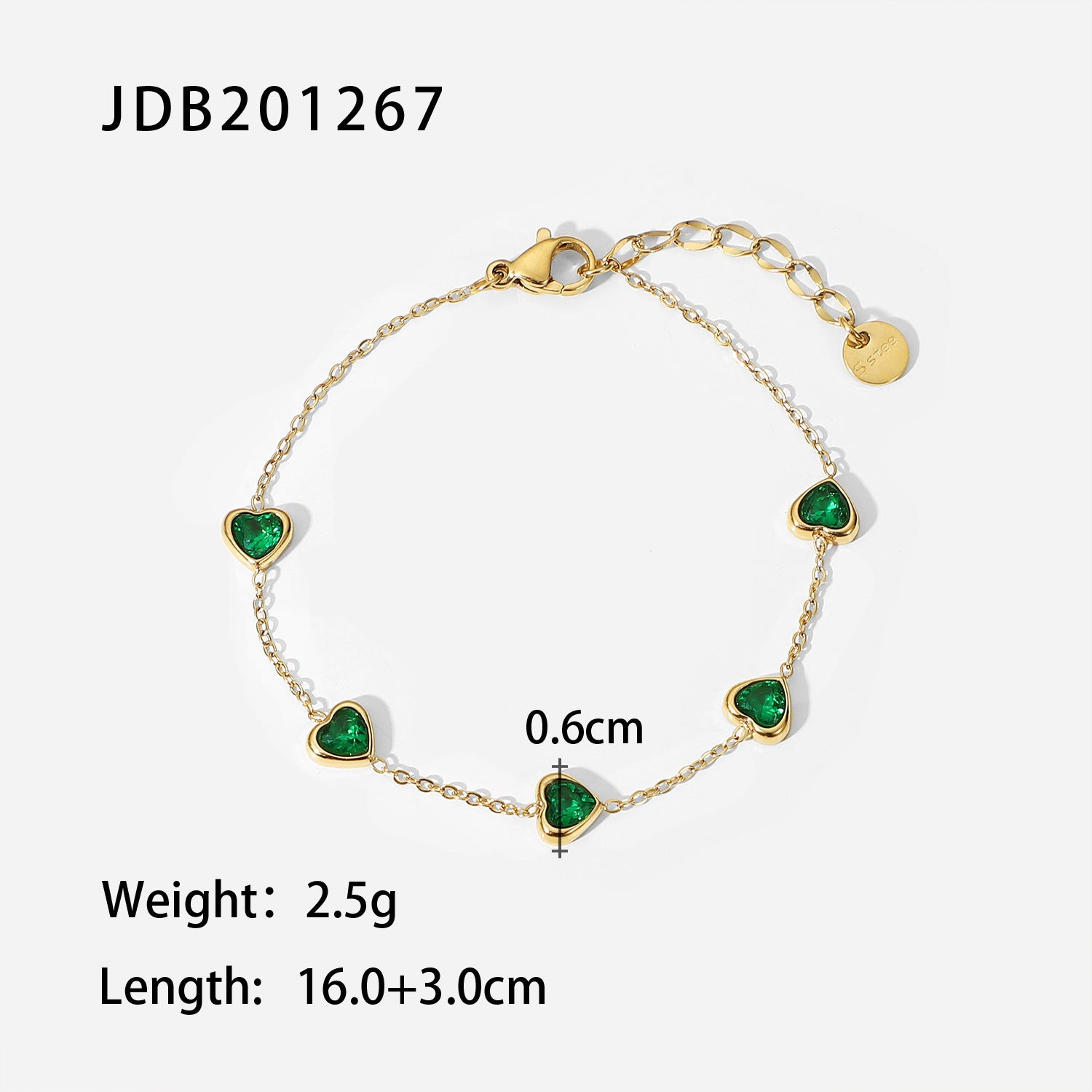 Fashion Retro Green Zircon Series Necklace Earrings Bracelet Ring Women's Stainless Steel Jewelry