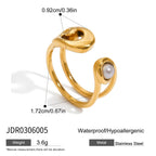 Glass Pearl Ring Non-Fading Jewelry18K Stainless Steel Jewelry for Women Rings