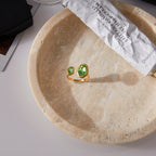 Green Zircon Ring Non-Fading Stainless Steel Jewelry for Women ring