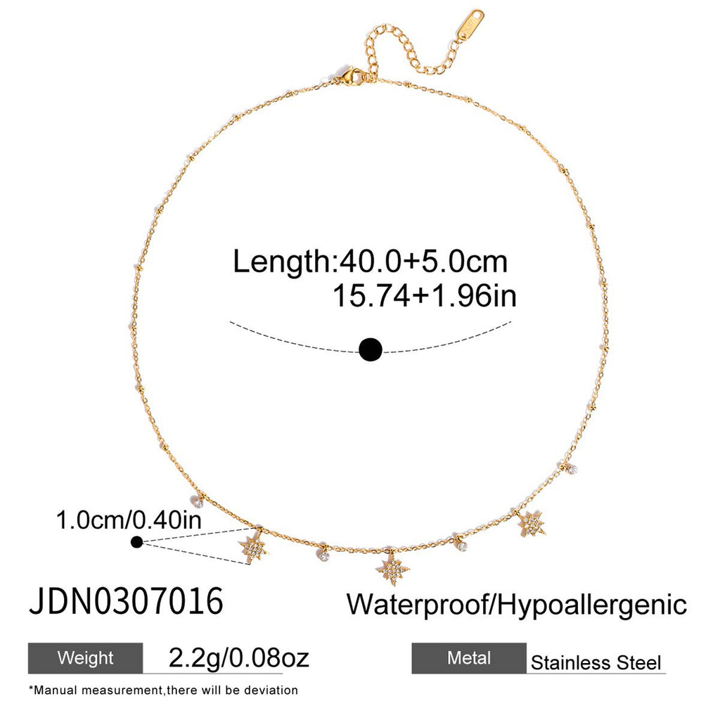 Zircon Necklace Women's Collarbone Chain Non-Fading Stainless Steel Jewelry
