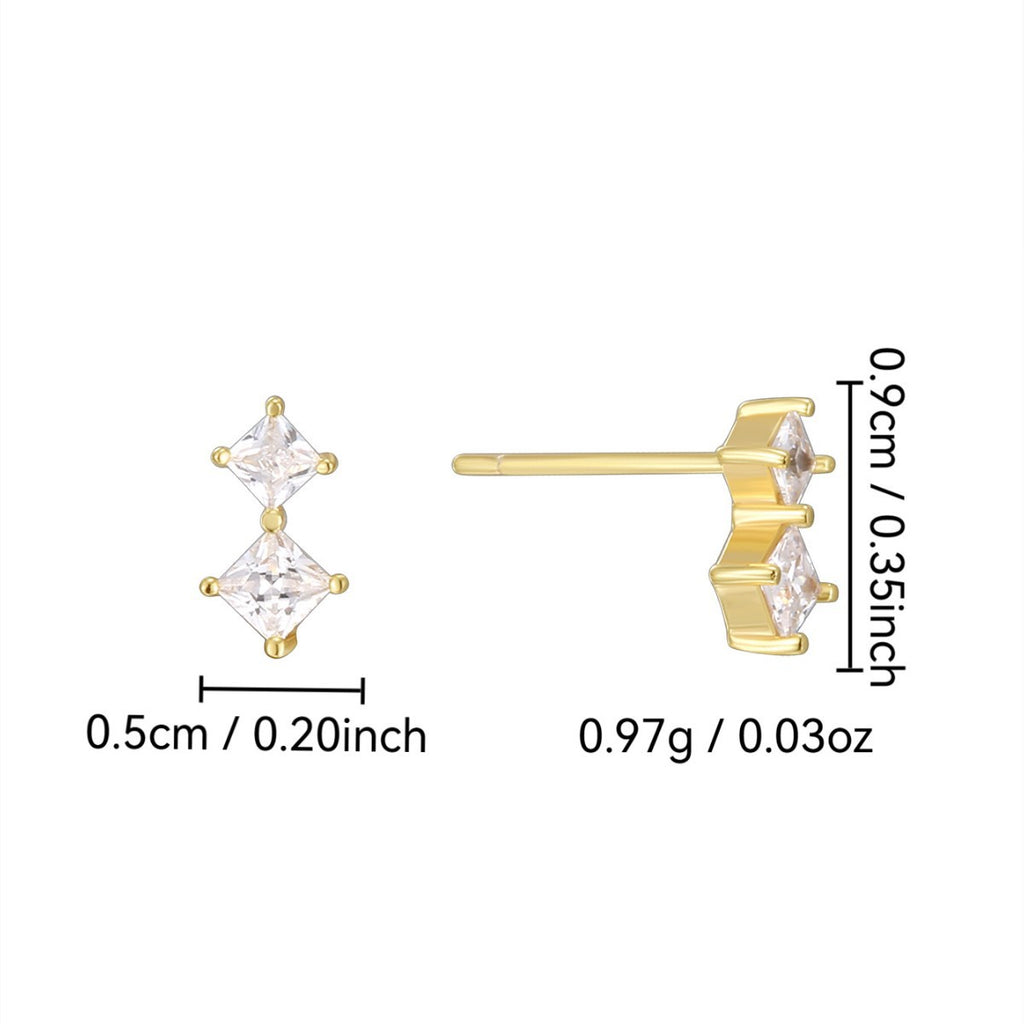 SE0253 S925Silver Meteor Inlaid Zircon Simple Earrings Star Small Earrings Jewelry