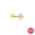 925 Sterling Silver Tassel Water Drop Zircon Cartilage Earrings — side profile — alternate angle 3 — jewelry finish and design detail