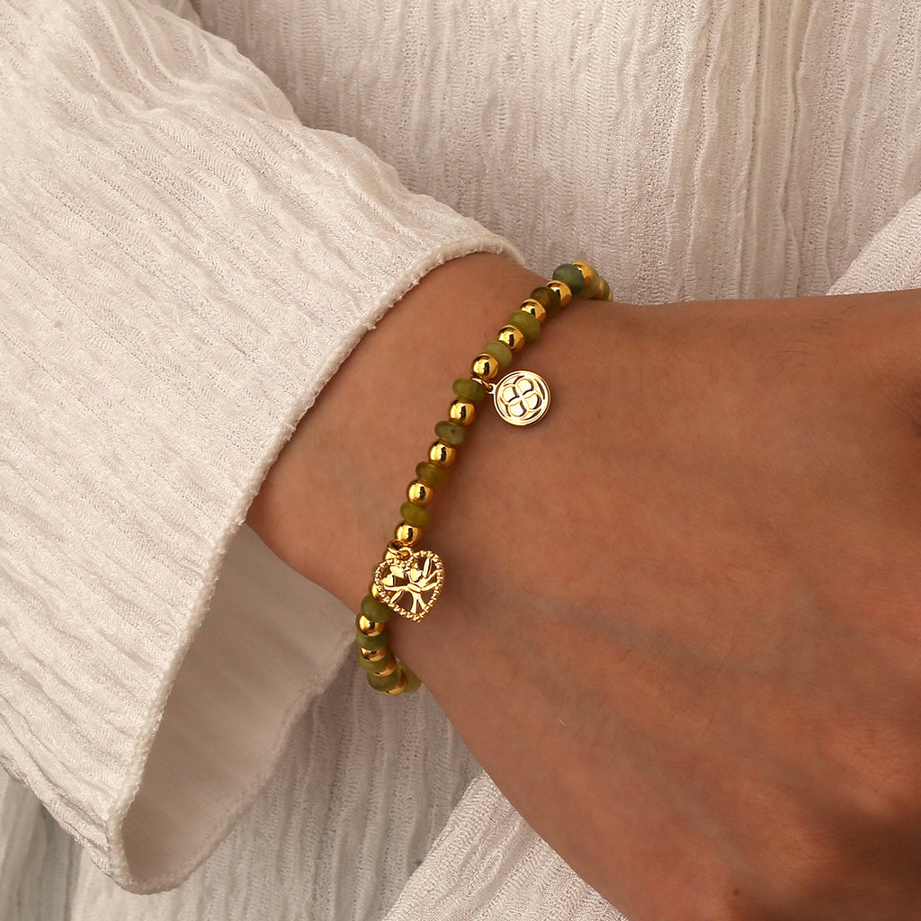 B0257 Vintage Heart Tree Handmade Beaded Holiday Beads