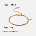 2H Stainless Steel Cuban Bracelet Versatile Bracelet Vacuum Electroplating Vintage Style Cuban Chain