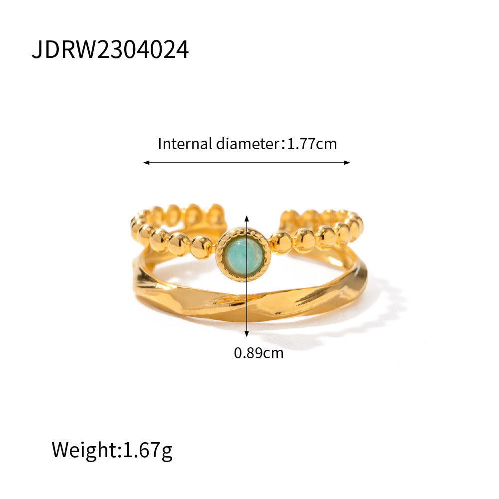 Color Block Ring Non-Fading Jewelry Women's Ear Clip Stainless Steel Earrings Accessories