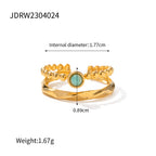 Color Block Ring Non-Fading Jewelry Women's Ear Clip Stainless Steel Earrings Accessories