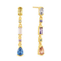 Gold-Plated Cubic Zirconia Drop Earrings — side profile