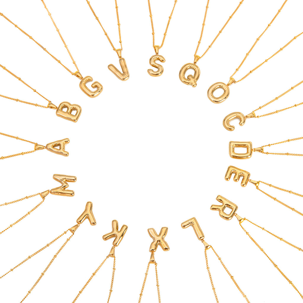 Stainless Steel Letter Necklace Pendant Necklace Jewelry Collarbone Chain