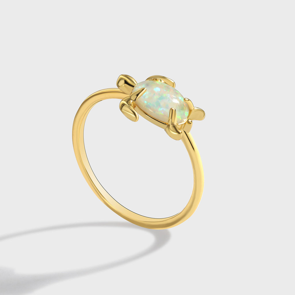 R0279 Simple Retro Opal Personality Fashion Ring Turtle Jewelry Design Ring