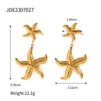 Stainless Steel Earrings for Women18k Gold non-fading earrings starfish shell earrings