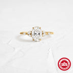 S925Sterling Silver Egg-Shaped Diamond Ring Fashion Carat Super Sparkling Diamond Wedding Engagement Ring