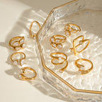 18k Gold Stainless Steel Zircon Open Ring rings