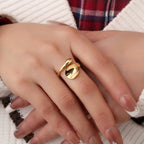 CYR0589 Vintage Open gold Ring for Middle Finger Fashion
