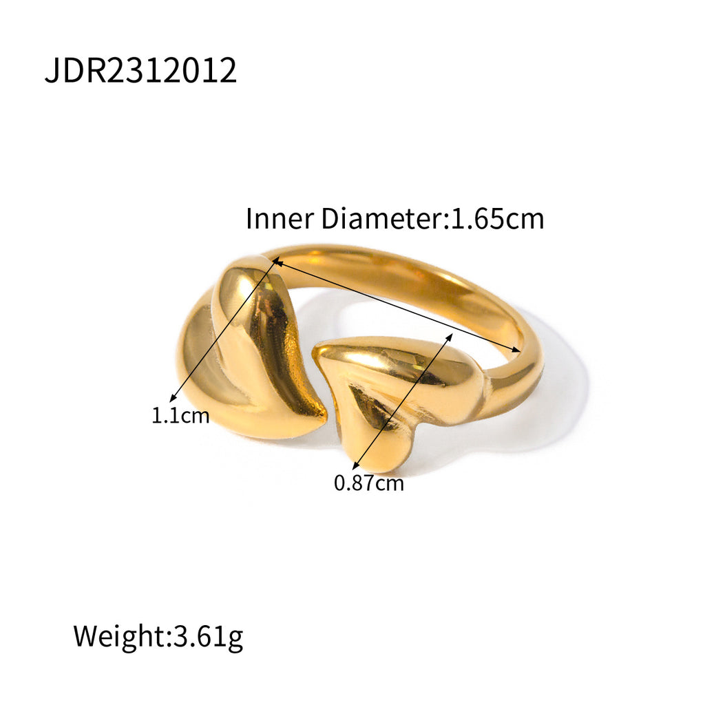 Ornament18K Gold Stainless Steel Exaggerated Ring rings Female