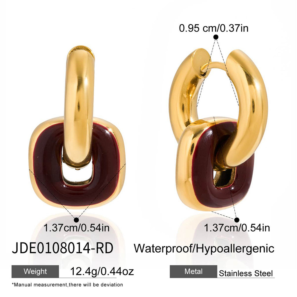 Oil Drop Earrings Ear Clips Non-Fading Ear Jewelry Stainless Steel Accessories Women's Hoop Earrings