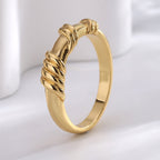 Gold-Plated Brass Knot Ring with Minimalist Detail with minimalist design details