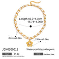Cubic Zirconia Gold-Plated Stainless Steel Necklace — product styling — jewelry finish and design detail