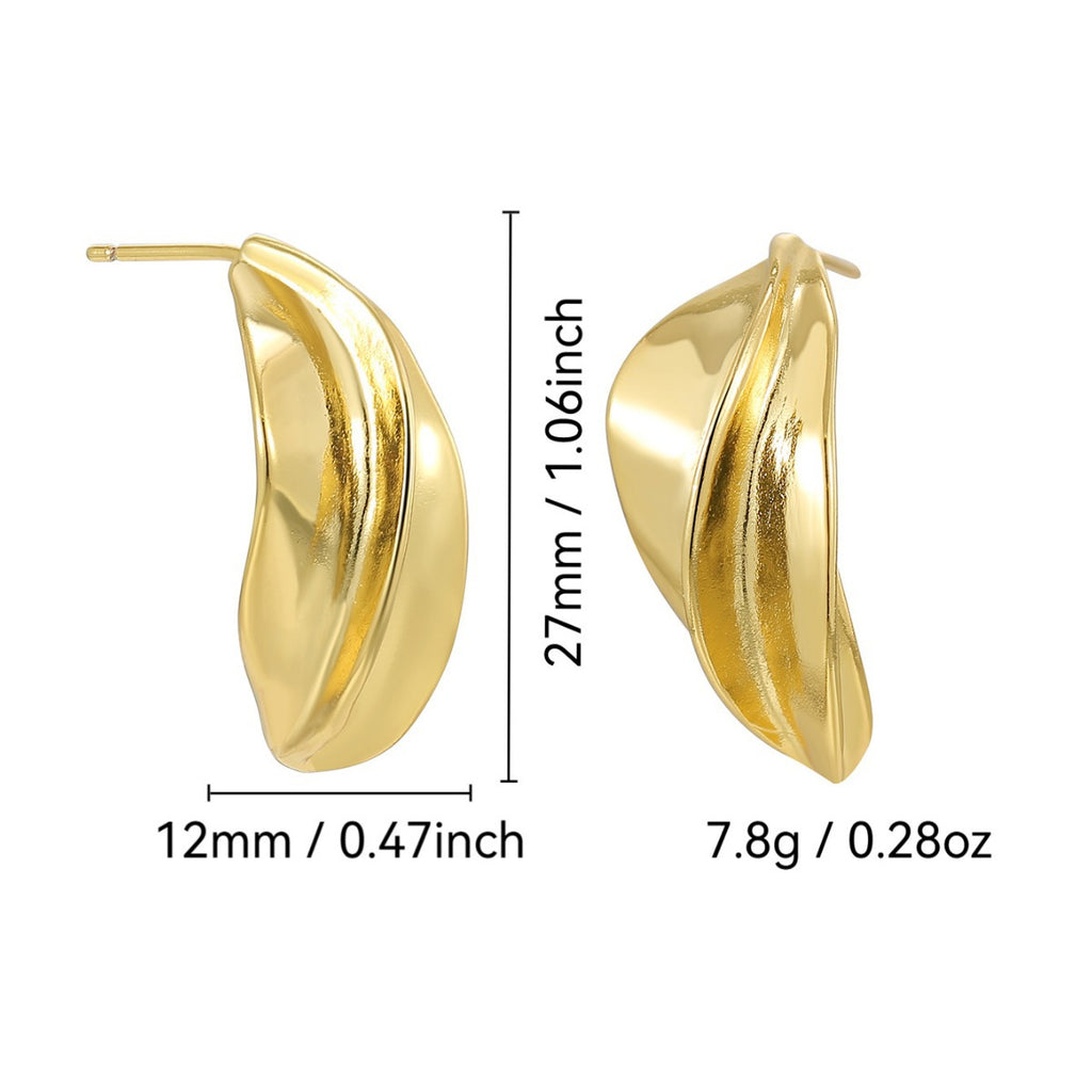 E0783 Fashion Creative Petal Earrings Copper Plated18K Minimalist Cool Style Earrings