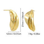 E0783 Fashion Creative Petal Earrings Copper Plated18K Minimalist Cool Style Earrings