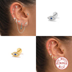 S925Sterling Silver Lip Piercing with Diamond Inlay, Popular Flat Head Threaded Cartilage Piercing Stud