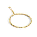 Gold-Plated Brass Beaded Round Bracelet — Easy-Layering Style with a beaded design profile — jewelry finish and design detail
