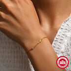 S925 Sterling Silver Mini Cross Single Diamond Bracelet For Women