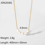 Exquisite Stainless Steel Jewelry18K Gold-plated Clavicle Chain Natural Freshwater Pearl Necklace Jewelry for Women