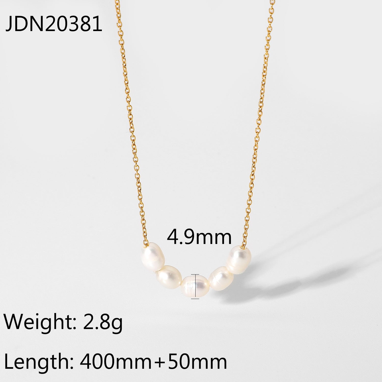 Exquisite Stainless Steel Jewelry18K Gold-plated Clavicle Chain Natural Freshwater Pearl Necklace Jewelry for Women