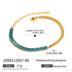 2H Stainless Steel Zircon Bracelet Stacking Jewelry Non-Fading Accessories for Women