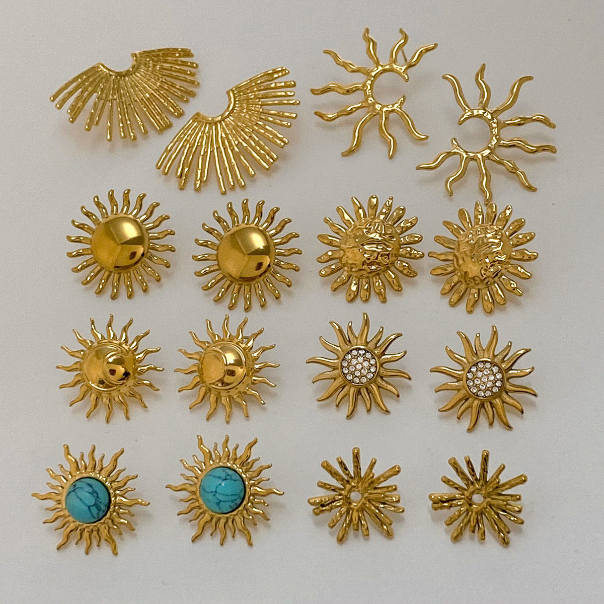 Stainless Steel Turquoise Earrings Zircon Stud Earrings Ear Jewelry Earrings