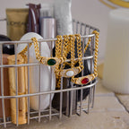 2H Stainless Steel Rhinestone Natural Stone Necklace Accessories Women's Collarbone Chain Jewelry