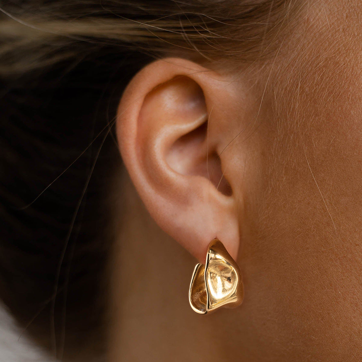 Stainless Steel c Shaped Earrings Non-Fading Ear Jewelry Accessories for Women