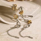 2H 18K Gold Stainless Steel Color Block Bracelet for Women Fashionable Handmade Round Bead Chain Bracelet Jewelry