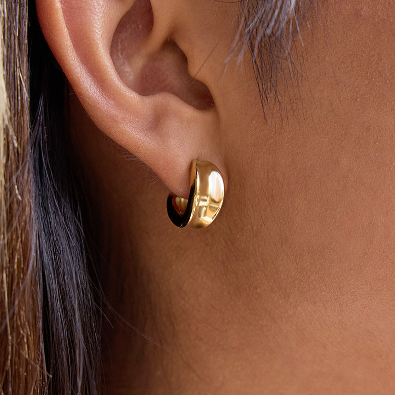 2H Stainless Steel gold Earrings Studs Non-Fading Ear Jewelry for Women