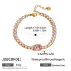 Heart Stainless Steel Zircon Bracelet Jewelry Non-Fading Accessories for Women