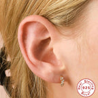 S925Sterling Silver Cluster Diamond Earrings Hot Selling Classic Hoop Hoop Earrings for Women