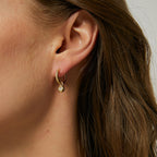E0381 Minimalist Starter Earrings Everyday Style Real Gold Plated Earrings Zircon Hoop Earrings