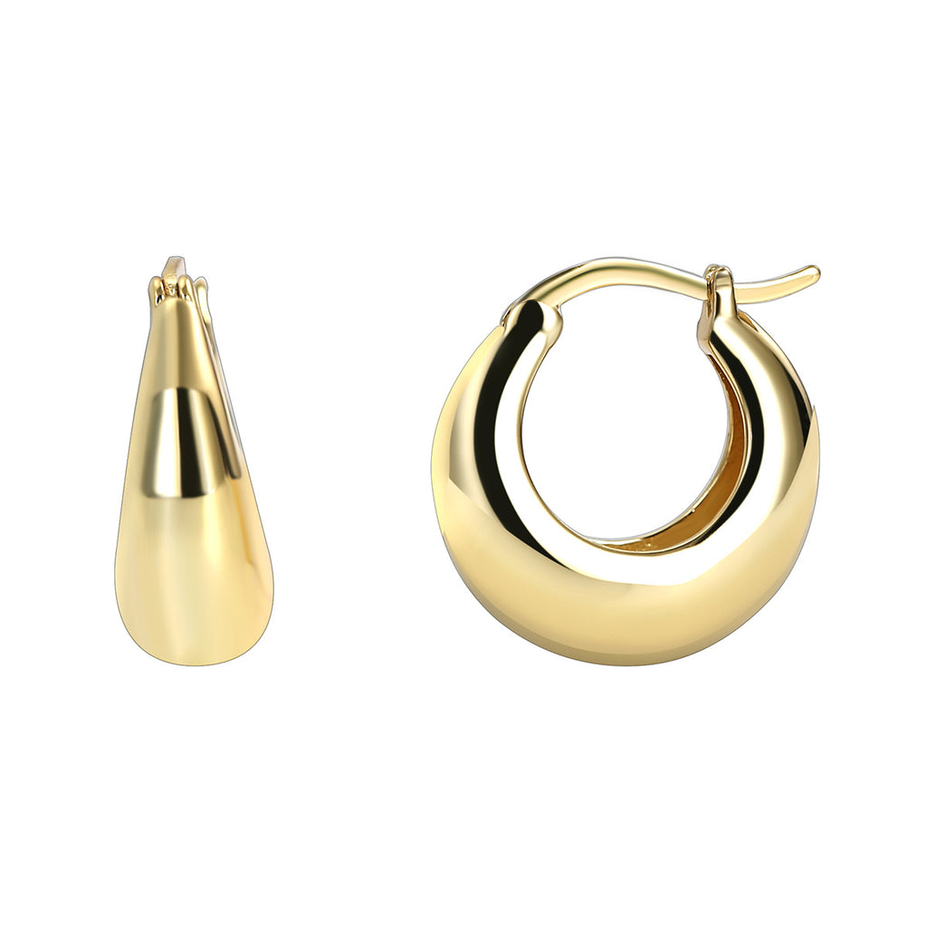 E0378 Metal Style Ear Cuff U Small Circle Real Gold Plated Earrings for Women