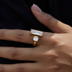 Stainless Steel Jewelry Women's Rhinestone Ring Non-Fading Jewelry Design ring