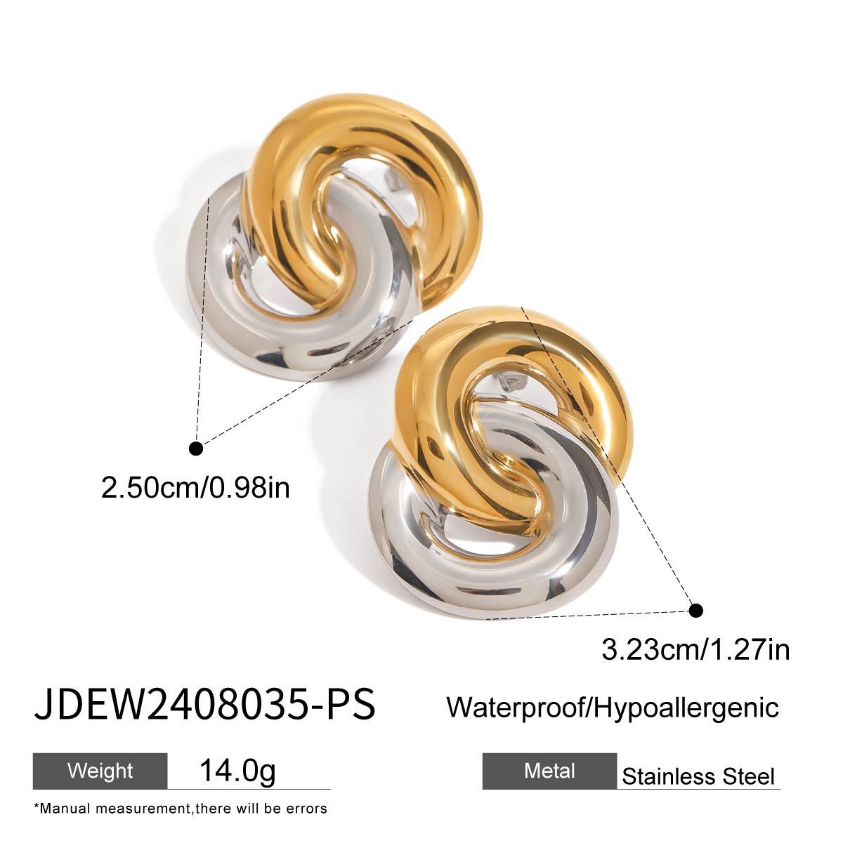 Color Block Stud Earrings Earrings Stainless Steel Jewelry