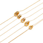 Rhinestone Circle Bead Necklace Accessories for Women Collarbone Chain Non-Fading Stainless Steel Jewelry