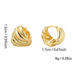 E0025 Croissant Smooth Earrings for Women Simple Brass Gold-Plated Personality Ear Jewelry