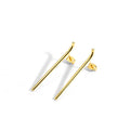 Gold-Plated Brass Minimalist Drop Stud Earrings — product close-up